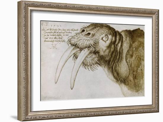 Walrus, Pen and Ink on Paper, 1521-Albrecht Dürer-Framed Giclee Print