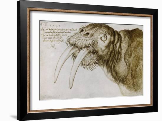 Walrus, Pen and Ink on Paper, 1521-Albrecht Dürer-Framed Giclee Print