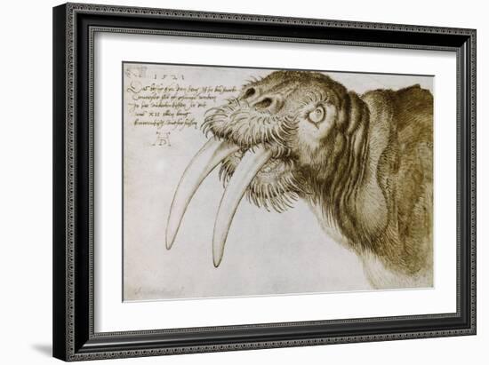 Walrus, Pen and Ink on Paper, 1521-Albrecht Dürer-Framed Giclee Print