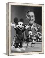 Walt Disney, of Walt Disney Studios, Posing with Some Famous Cartoon Characters-J. R. Eyerman-Framed Premier Image Canvas