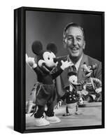 Walt Disney, of Walt Disney Studios, Posing with Some Famous Cartoon Characters-J. R. Eyerman-Framed Premier Image Canvas