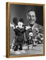 Walt Disney, of Walt Disney Studios, Posing with Some Famous Cartoon Characters-J. R. Eyerman-Framed Premier Image Canvas