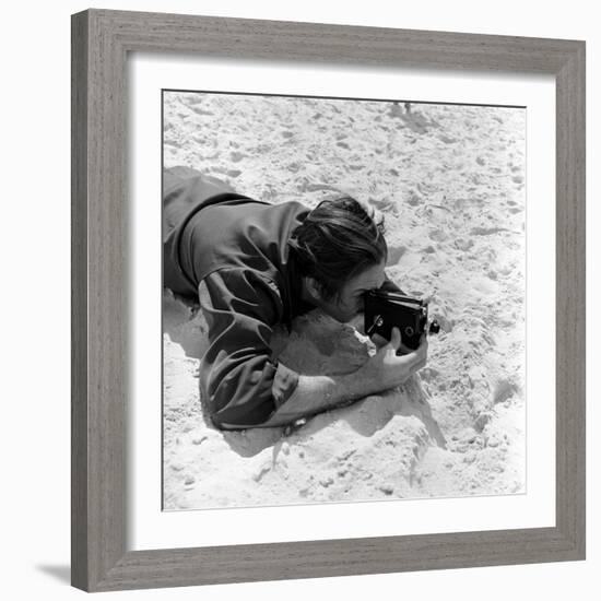 Walt Disney Using Camera in Rio De Janeiro, Brazil, 1941-Hart Preston-Framed Photographic Print