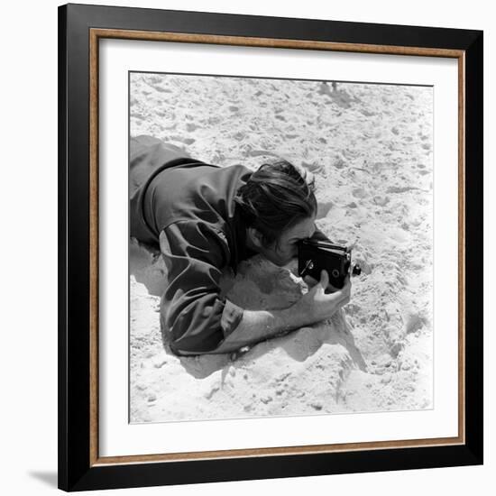 Walt Disney Using Camera in Rio De Janeiro, Brazil, 1941-Hart Preston-Framed Photographic Print