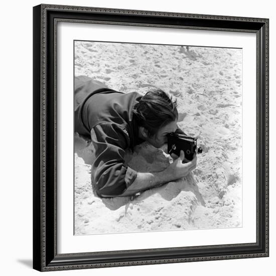 Walt Disney Using Camera in Rio De Janeiro, Brazil, 1941-Hart Preston-Framed Photographic Print