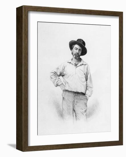 Walt Whitman, Frontispiece to 'Leaves of Grass', 1855 (Engraving)-American-Framed Giclee Print