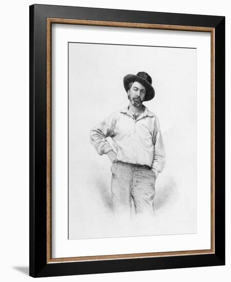 Walt Whitman, Frontispiece to 'Leaves of Grass', 1855 (Engraving)-American-Framed Giclee Print