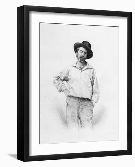 Walt Whitman, Frontispiece to 'Leaves of Grass', 1855 (Engraving)-American-Framed Giclee Print