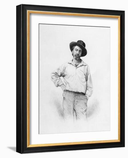 Walt Whitman, Frontispiece to 'Leaves of Grass', 1855 (Engraving)-American-Framed Giclee Print