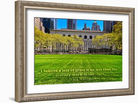 Walt Whitman Quote Bryant Park-null-Framed Photo