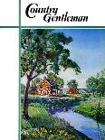 "Houses by Stream," Country Gentleman Cover, June 1, 1939-Walter Baum-Framed Giclee Print