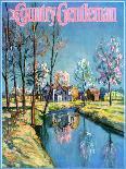 "Houses by Stream," Country Gentleman Cover, June 1, 1939-Walter Baum-Framed Giclee Print