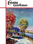 "Houses by Stream," Country Gentleman Cover, June 1, 1939-Walter Baum-Framed Giclee Print