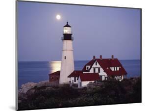 Beautiful Maine Specialty Artwork For Posters And Prints Art Com Cape Elizabeth Lighthouse With Full Moon Portland Maine Usa