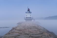 USA, Maine, South Portland, Spring Point Ledge Lighthouse in fog-Walter Bibikw-Photographic Print