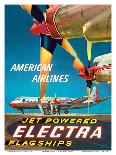 American Airlines - Jet Powered Electra Flagships - Lockheed L-188s-Walter Bomar-Giclee Print