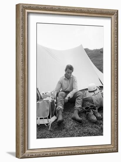 Walter Bonatti on the Eiger-Mario de Biasi-Framed Giclee Print