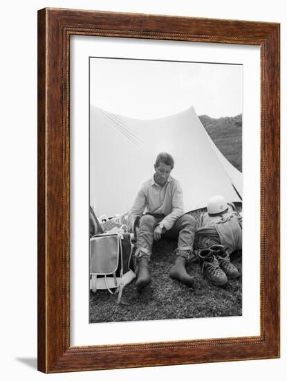 Walter Bonatti on the Eiger-Mario de Biasi-Framed Giclee Print