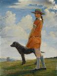 The Artist's Daughter Walking the Vicar's Dog, C.1924-Walter Bonner Gash-Giclee Print