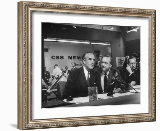 Walter Cronkite and Averell Harriman, Cbs News Coverage for the Democratic National Convention-Yale Joel-Framed Photographic Print