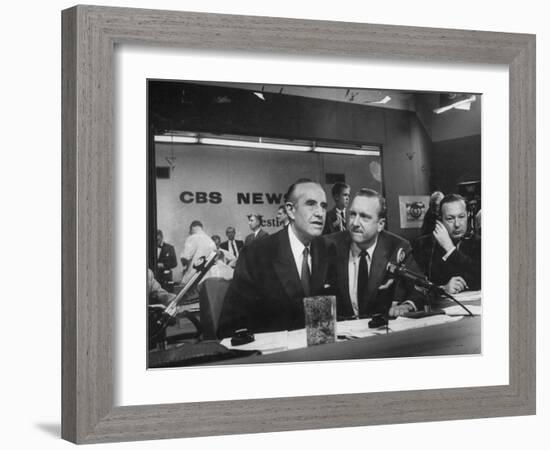 Walter Cronkite and Averell Harriman, Cbs News Coverage for the Democratic National Convention-Yale Joel-Framed Photographic Print