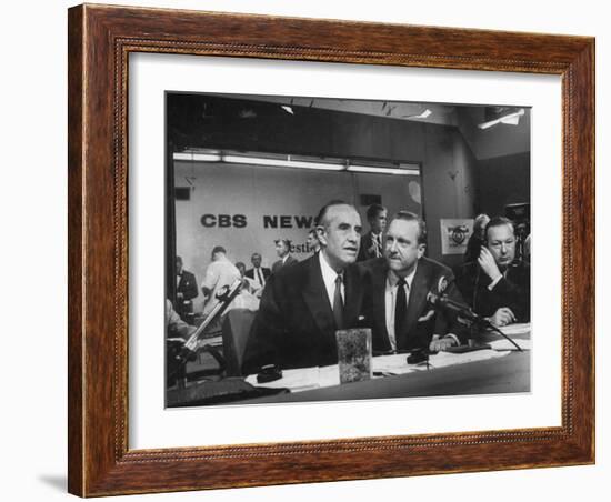 Walter Cronkite and Averell Harriman, Cbs News Coverage for the Democratic National Convention-Yale Joel-Framed Photographic Print