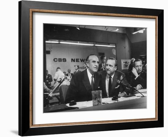 Walter Cronkite and Averell Harriman, Cbs News Coverage for the Democratic National Convention-Yale Joel-Framed Photographic Print