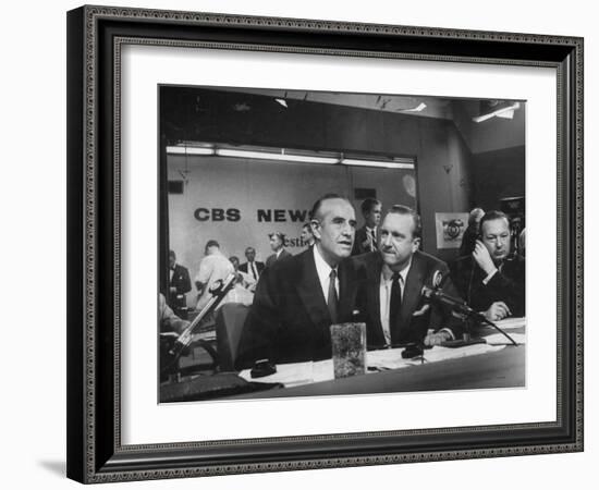 Walter Cronkite and Averell Harriman, Cbs News Coverage for the Democratic National Convention-Yale Joel-Framed Photographic Print