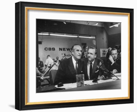 Walter Cronkite and Averell Harriman, Cbs News Coverage for the Democratic National Convention-Yale Joel-Framed Photographic Print