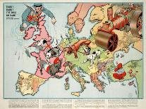 Satirical Map - Hark! Hark! the Dogs Do Bark! 1914-Walter Emanuel-Laminated Giclee Print