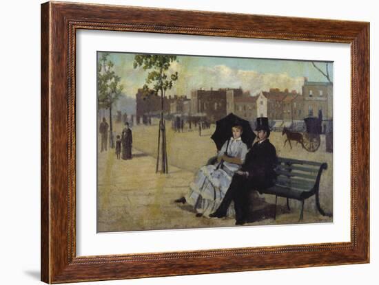 Walter Greaves and Alice Greaves on the Embankment-Walter Greaves-Framed Giclee Print