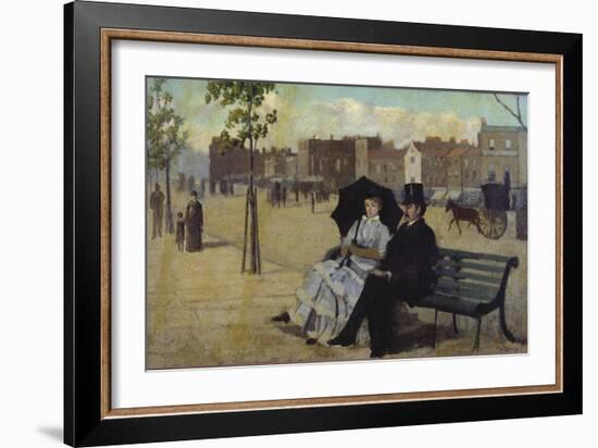 Walter Greaves and Alice Greaves on the Embankment-Walter Greaves-Framed Giclee Print