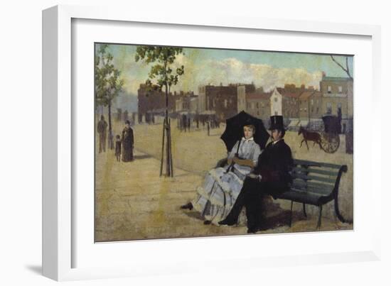 Walter Greaves and Alice Greaves on the Embankment-Walter Greaves-Framed Giclee Print