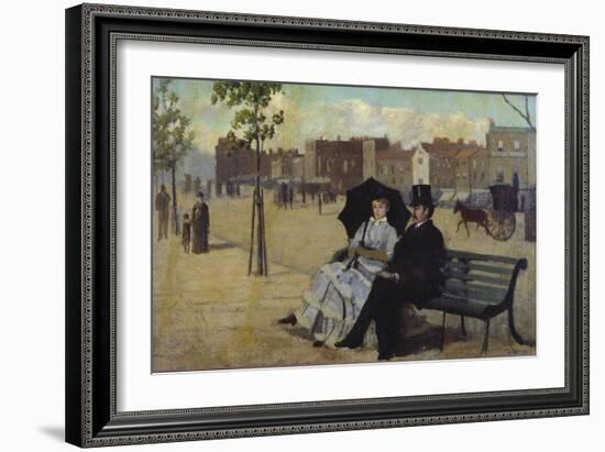 Walter Greaves and Alice Greaves on the Embankment-Walter Greaves-Framed Giclee Print