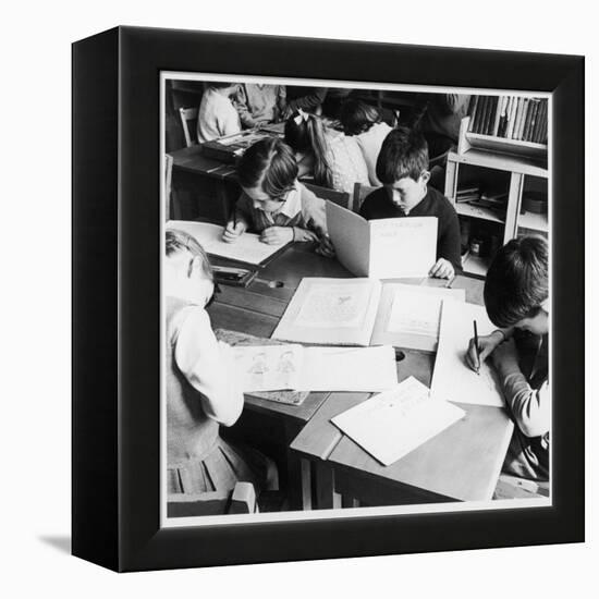 Walter Halls Primary School, Nottingham Children Reading, Writing and Drawing-Henry Grant-Framed Premier Image Canvas