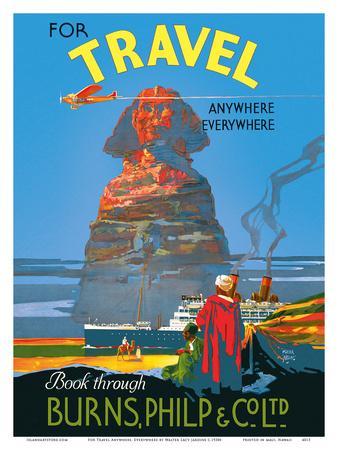 1930s For Travel /"Anywhere Everywhere/" Vintage Style Travel Poster 24x36