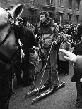 A Boy Roller Skiing in Milan-Walter Mori-Photographic Print