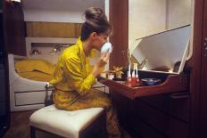 A Woman Putting on Some Make Up in a Boat Cabin-Walter Mori-Framed Photographic Print