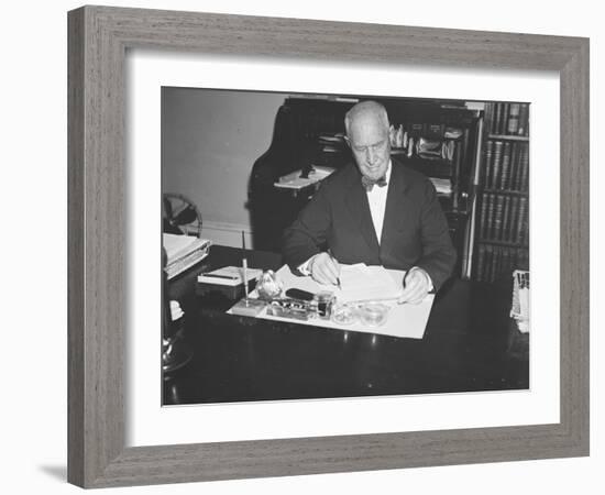 Walter Pierce at his desk, 1934-Harris & Ewing-Framed Photographic Print