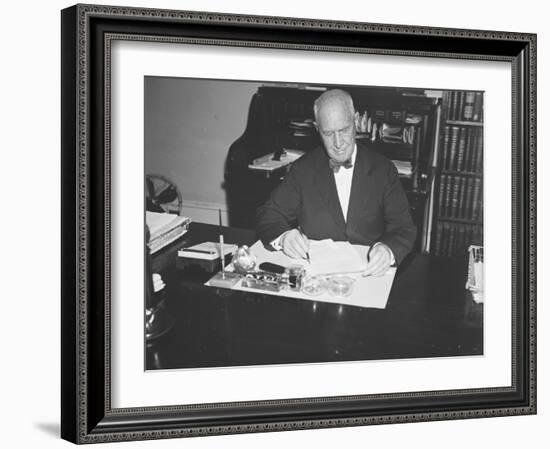 Walter Pierce at his desk, 1934-Harris & Ewing-Framed Photographic Print
