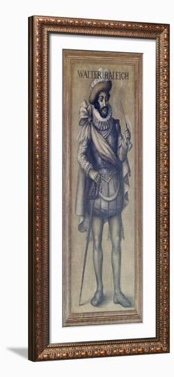 Walter Raleigh, English Explorer-Science Source-Framed Giclee Print