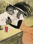 Mixed Race Couple, Cafe-Walter Schnackenberg-Stretched Canvas