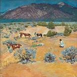 A Pueblo Well Scene (Oil on Canvas)-Walter Ufer-Framed Giclee Print