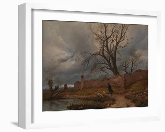 Wanderer in the Storm, 1835-Karl Julius Von Leypold-Framed Giclee Print