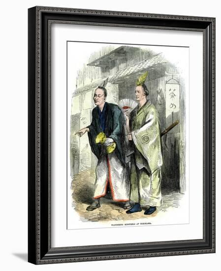 Wandering Minstrels at Yokohama, Japan, 1864-null-Framed Giclee Print