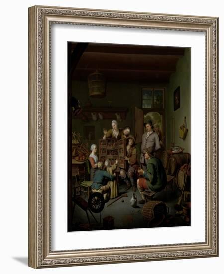 Wandering Peepshow for Family with Children-Willem Van Mieris-Framed Art Print