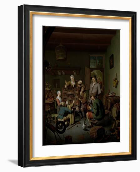 Wandering Peepshow for Family with Children-Willem Van Mieris-Framed Art Print