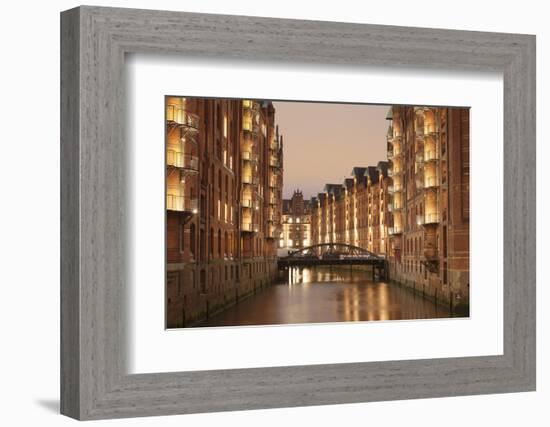 Wandrahmsfleet, Speicherstadt, Hamburg, Hanseatic City, Germany, Europe-Markus Lange-Framed Photographic Print