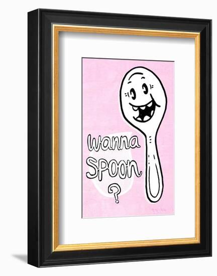 Wanna Spoon? - Tommy Human Cartoon Print-Tommy Human-Framed Giclee Print