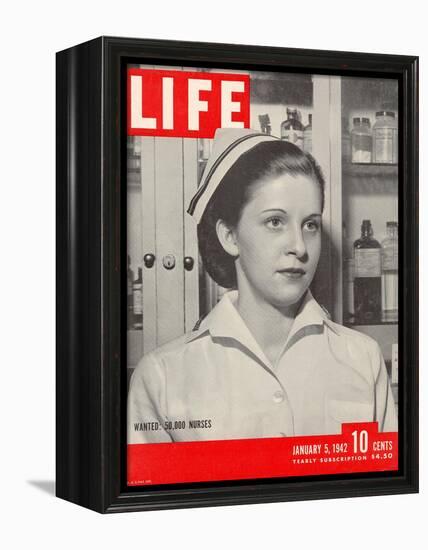 Wanted: 50,000 Nurses, Alberta Rose Krajce, Brooklyn Naval Hospital Nurse Shortage, January 5, 1942-Eliot Elisofon-Framed Premier Image Canvas